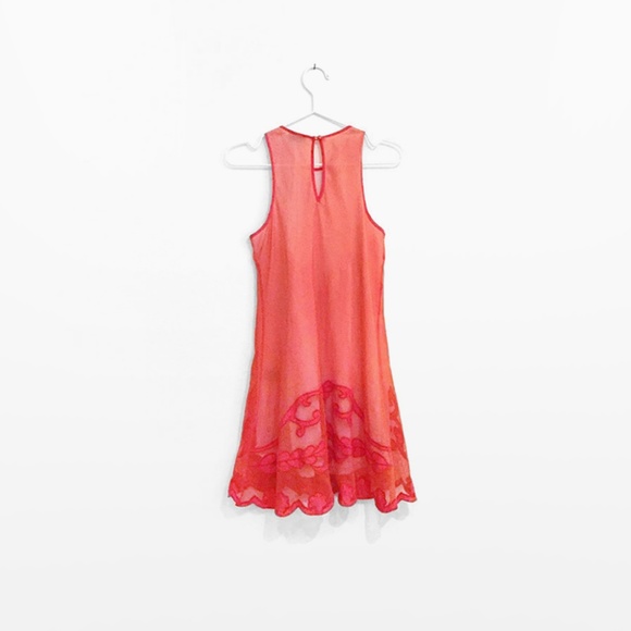Kali Coral Mesh Applique Dress - Picture 2 of 3